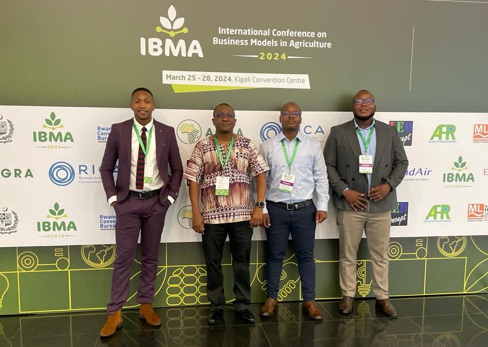 Dr Moses Lubinga (Manager: Agro-food chains), Mr. Thulani Ningi (Economist: Agro-food chains), Mr. Bhekani Zondo (Agricultural Economist: Trade Research) and Mr. Bernard Manganyi (Economist: Smallholder Market Access, delegates from the National Agricultural Marketing Council (NAMC) flew out of the country to Kigali, in Rwanda, to attend the 2nd International Business Models in Agriculture (IBMA 2024) conference.
